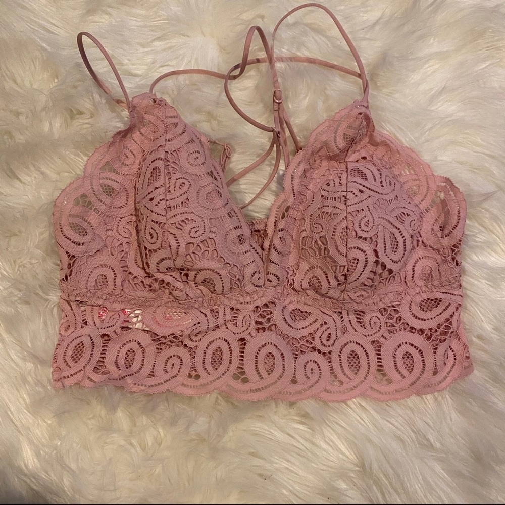 PINK Victoria's Secret Dusty Rose Lace Bralette